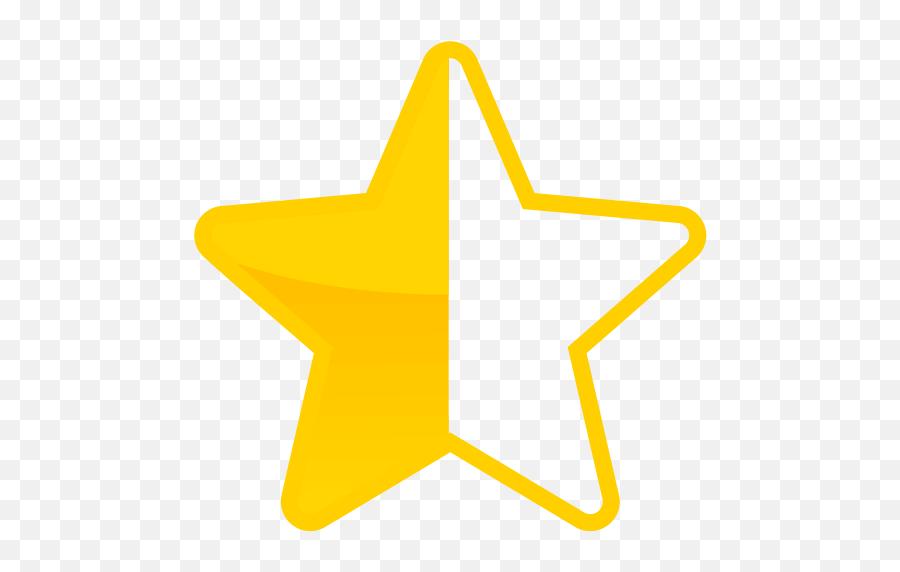 Star Half Yellow Icon Png And Svg - Half Full Star Icon Emoji,Half Star Emoji
