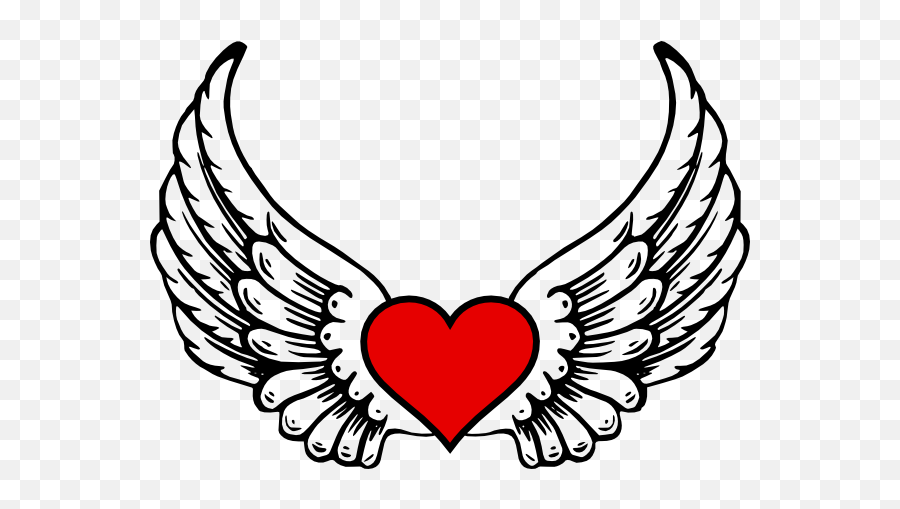 Free Hearts With Wings Coloring Pages Download Free Clip - Angel Wings With Heart Emoji,Heart Emoji Coloring Page