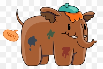 Mastodon With Beret Transparent Png - Animal Figure Emoji,Knife Emoji Transparent
