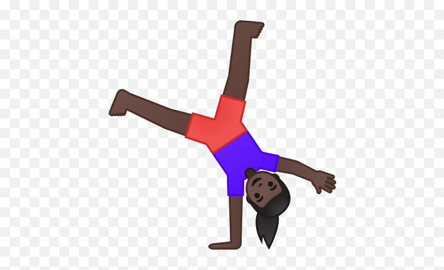 Woman Cartwheeling Emoji With Dark Skin - Black Person Cartwheeling Emoji,Black Woman Emoji