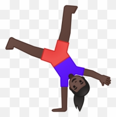 Woman Cartwheeling Emoji With Dark Skin - Black Person Cartwheeling Emoji,Black Woman Emoji