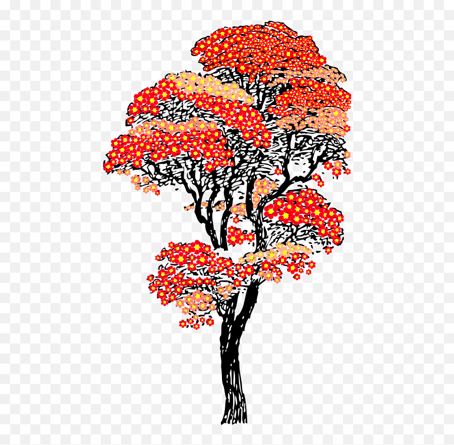 Free Clipart Red Aifowers Tree Jykhui - Purple Tree Transparent Gif Emoji,Japanese Emoticon Flower In Hair