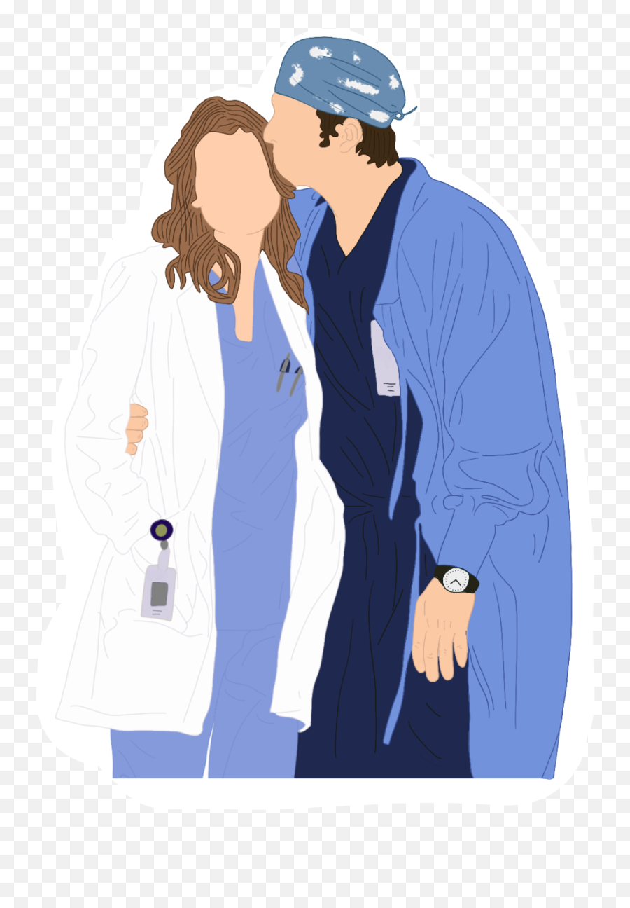 Greys Anatomy Characters - Meredith And Derek Sticker Emoji,Ellen Pompeo Emojis
