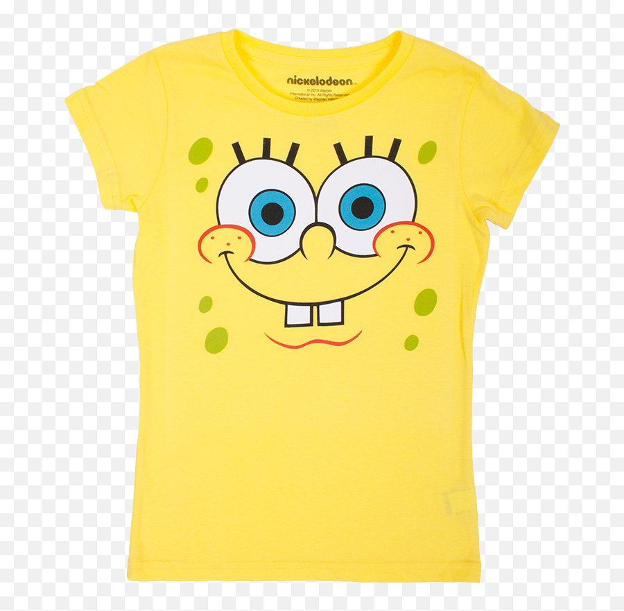 Download Spongebob Squarepants Girls Big Face Tee Yellow - Spongebob Pillow Emoji,Spongebob Squarepants Dramatic Emoticons