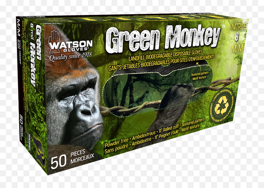 5558pf Green Monkey 8 Mil Biodegradable - Watson Gloves Biodegradable Emoji,Do Chimps Have Emotions Do Chimps Create And Use Tools