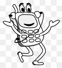 Mobile Phone Happy Phone Walking Png Picpng - Cartoon Mobile Clipart Black And White Emoji,Happy Walking Emoji