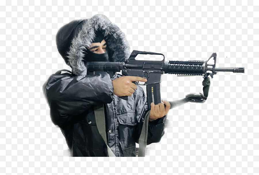 Discover Trending Snow Stickers Picsart - Gunshot Emoji,M 16 Gun Text Emoticon