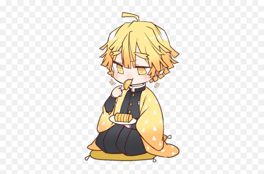 Kimetsu No Yaiba Stickers For Whatsapp - Zenitsu Stickers Transparent Background Emoji,Emojis Para Perfil De Whatsapp