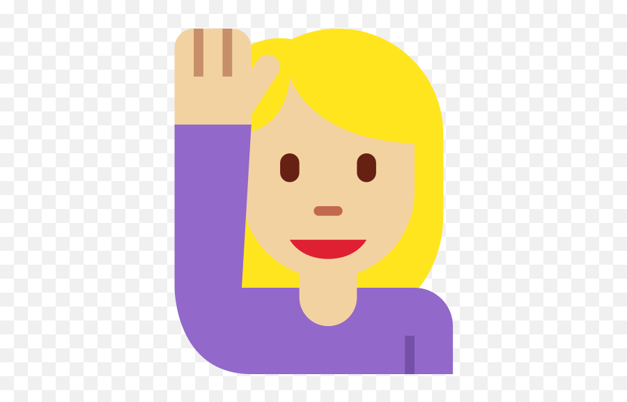 Woman Raising Hand Emoji With Medium - One Hand Up Emoji,Emoji Hand And Lips