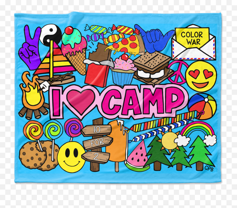 I Love Camp Blanket - Corey Paige Designs Camp Emoji,Camp Camp Emojis