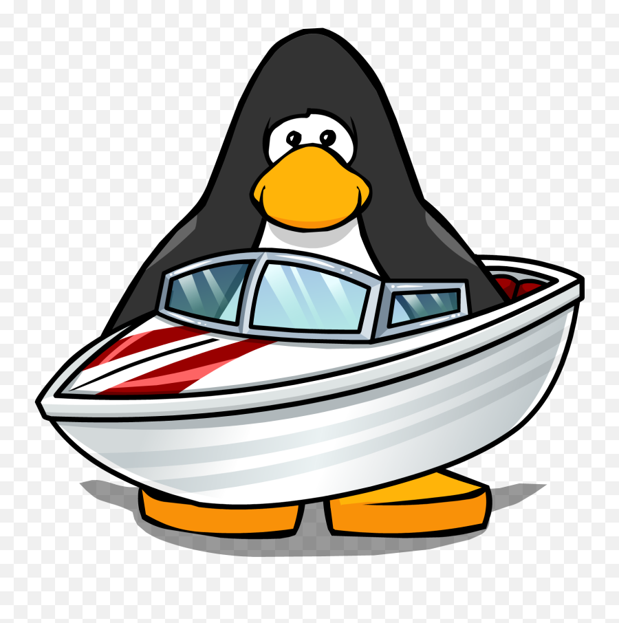 Cartoon Boat Png - Penguin On A Boat Clipart Full Size Penguin On A Boat Emoji,Yacht Emoji
