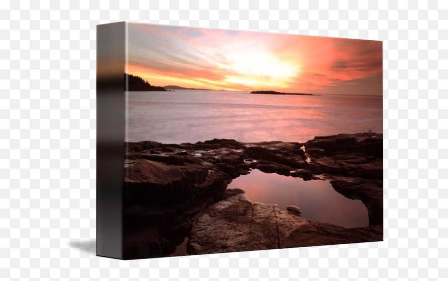 Ocean Tidal Pool And Dawn Sky Acadia - Natural Landscape Emoji,Calm Seas Emotions