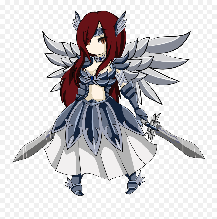 Erza Png - Erza Scarlet Fairy Tail Chibi Emoji,Fairy Tail Erza Chibi Emoticon