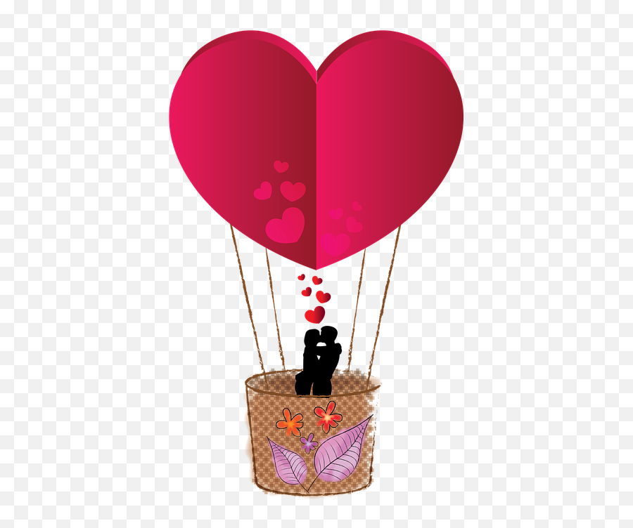 Hot Air Balloon Heart Decorative Emoji,Emotion De Coração