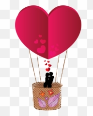 Hot Air Balloon Heart Decorative Emoji,Emotion De Coração