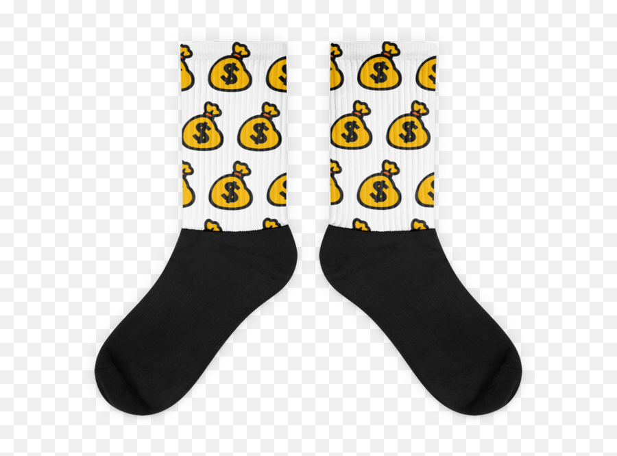 Money Bag Socks - Diseño De Medias Coloridas Emoji,Emojis Black And White Money