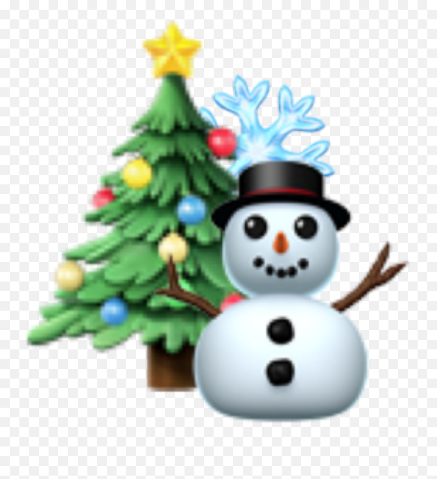 Cristmas Cute Wow Sticker By Emoji,Snowflake Snowflake Snowflake And Christmas Tree Emoji