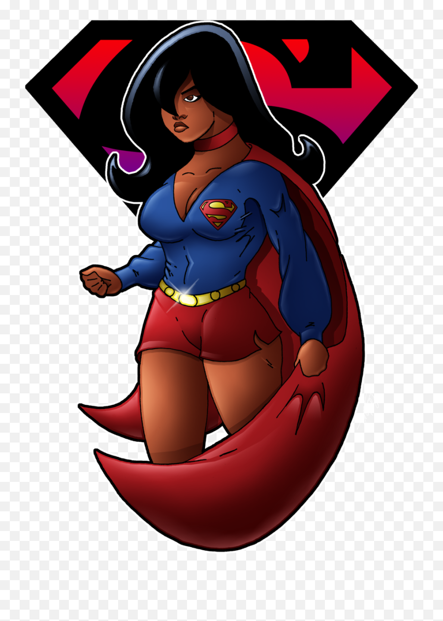 Supergirl Black Skin Clipart - Black Supergirl Emoji,Shurgs Emoji