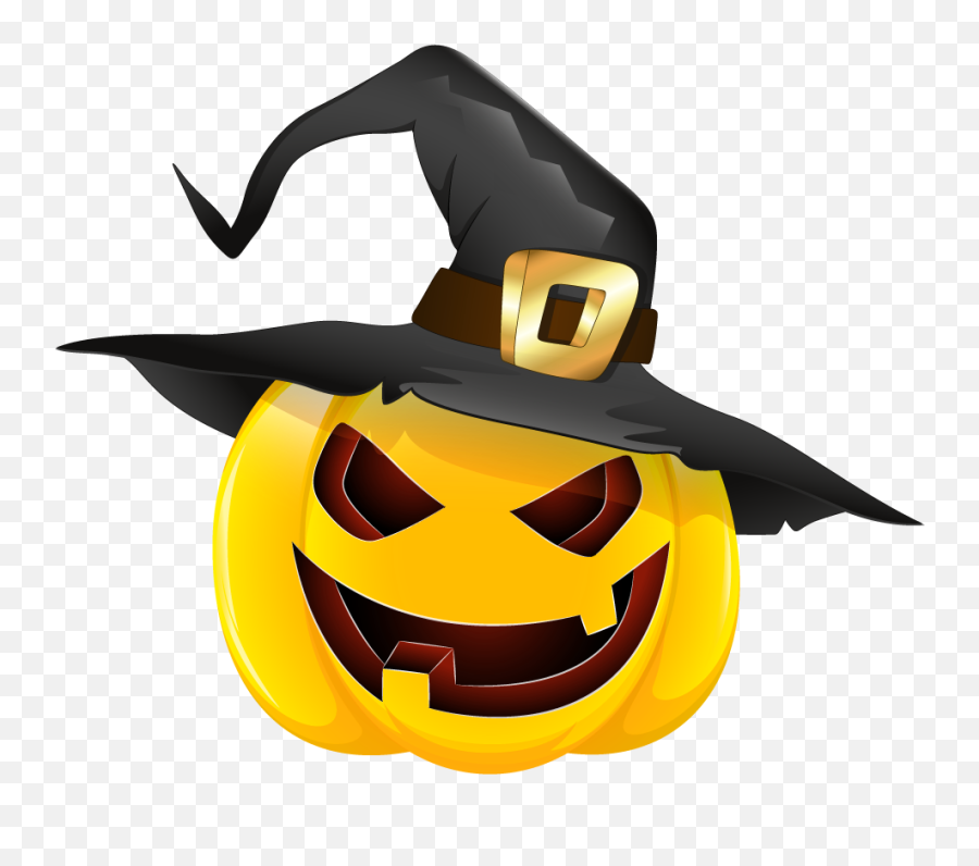Halloween Pumpkin Png Black Hat Clipart 29 - Clipart Halloween Pumpkin Png Emoji,Witch Hat Emoji