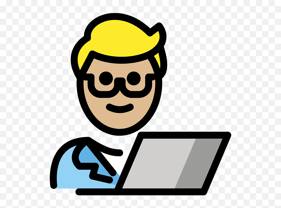 Mellanljus Hy Manlig It - Expert Clipart Gratis Nedladdning Happy Emoji,Expert Emoji