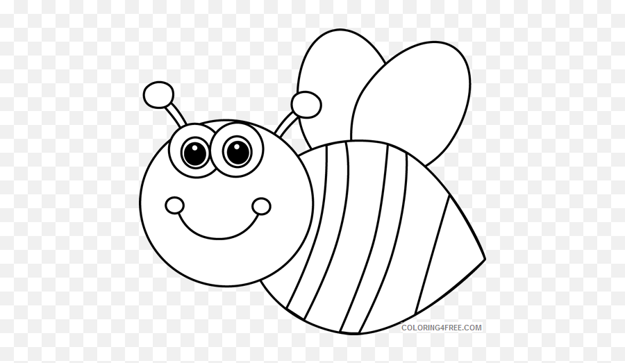 Black And White Cute Cartoon Bee Black And White Dqlz14 - Desenho De Abelha Para Colorir Emoji,Clown Emoji Twitter Sheriff Of