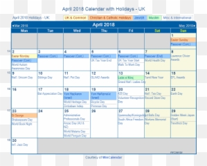 April 2018 Calendar With Holidays - December 2020 Calendar Events Emoji,Administrative Professionals Day Emojis