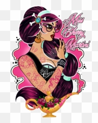 Princess Jasmine Ariel Disney Princess Canvas Tattoo - Tattooed Disney Princess Png Emoji,Disney Ariel Emojis