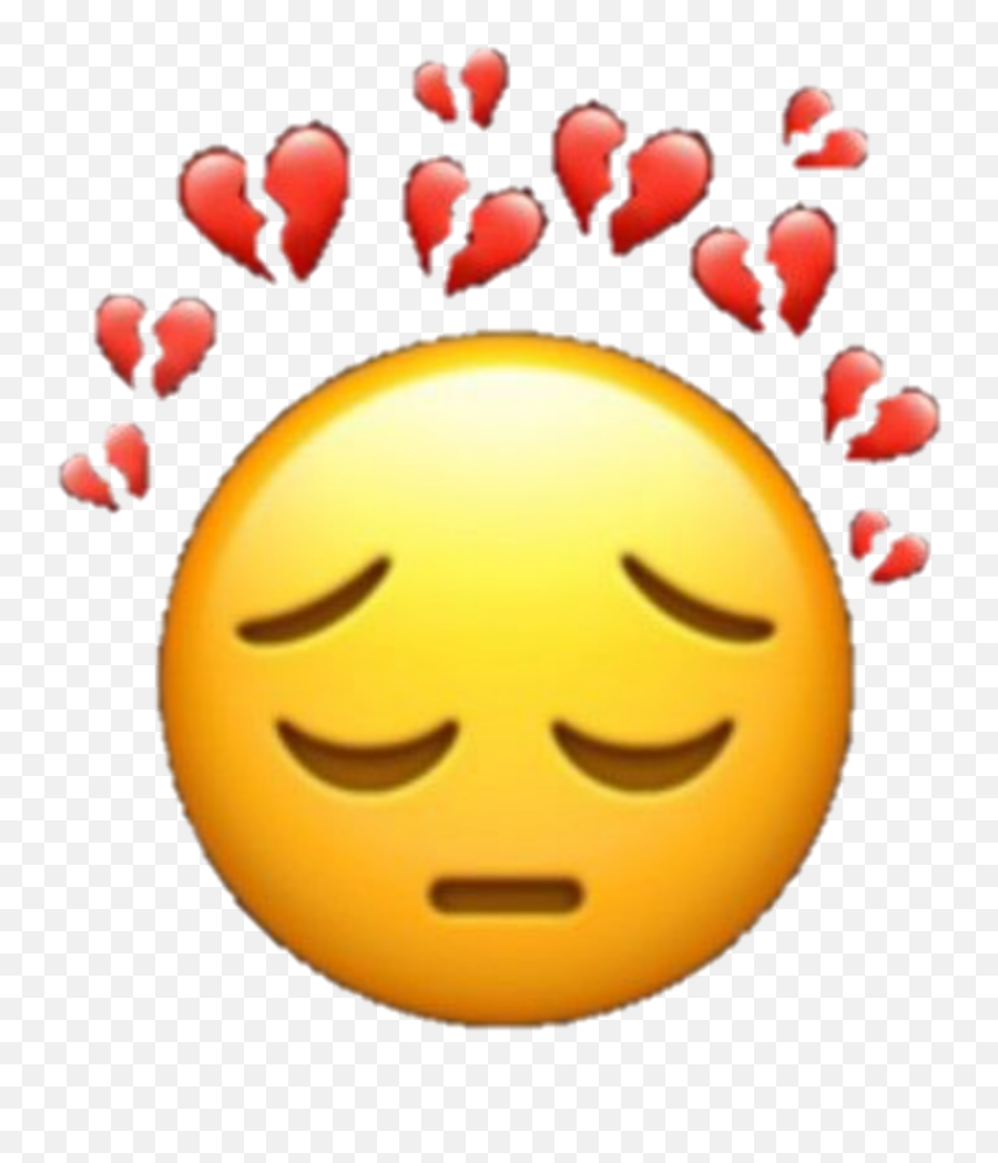 Download Hd Broken Down Sad Hearts Emoji Sademoji - Download Sad Emoji Png,Come On Down Emoticon