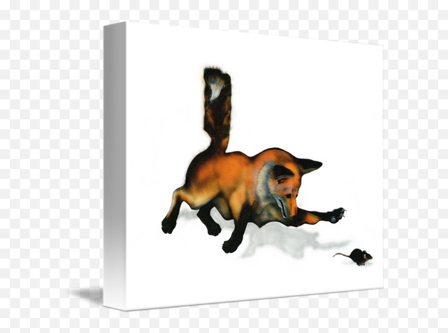 Red Fox Chasing A Mouse - Animal Figure Emoji,Red Fox Emotion