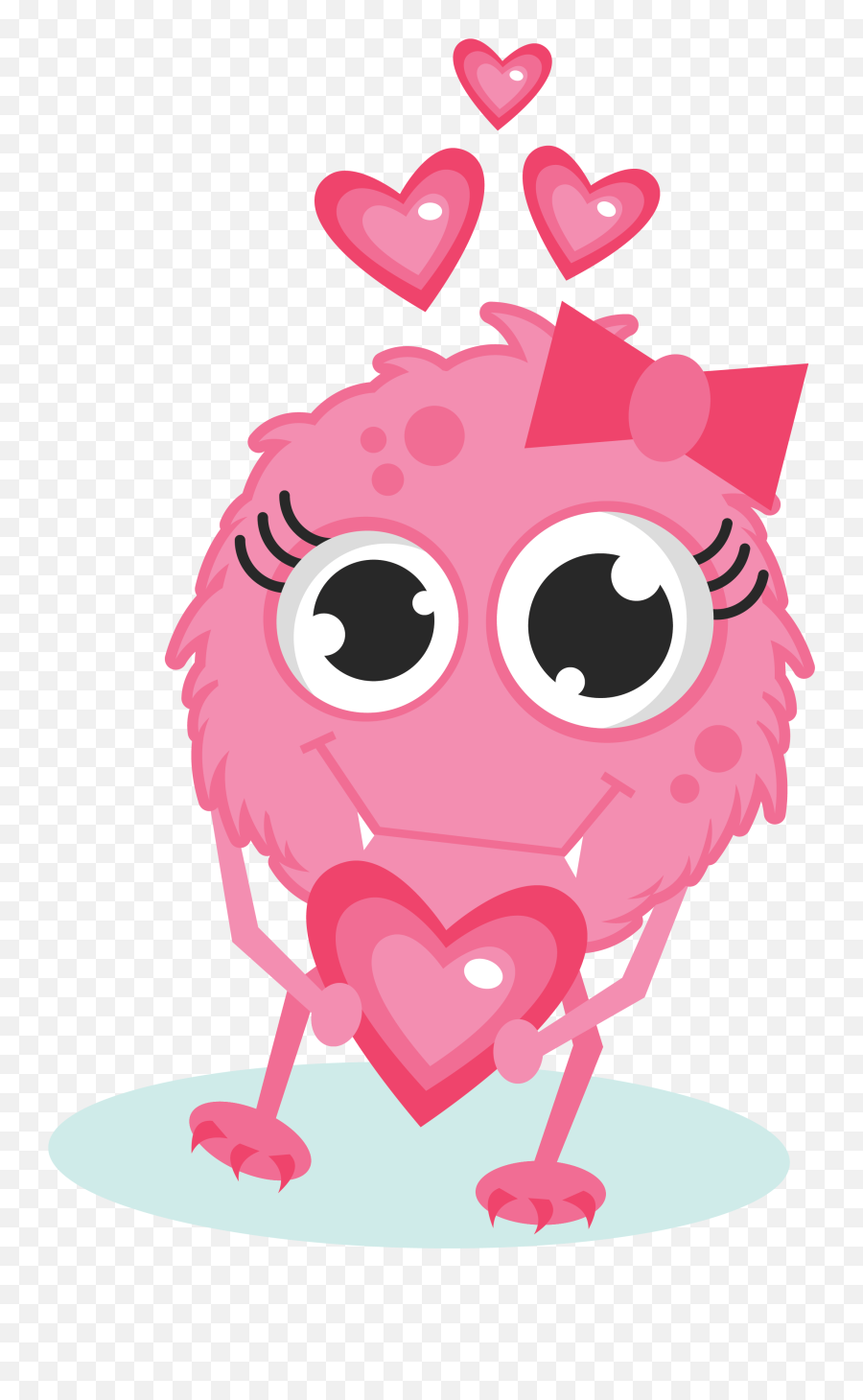 Girl Monster In Love - Cute Monster Valentines Day Clipart Emoji,Emotions Face Preschool Craf