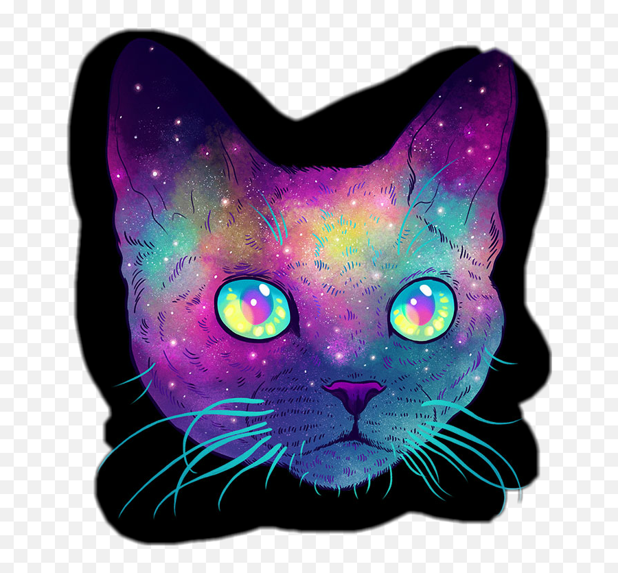 Cat Sticker - Galaxy Tumblr Cat Emoji,Nyan Cat Emoji