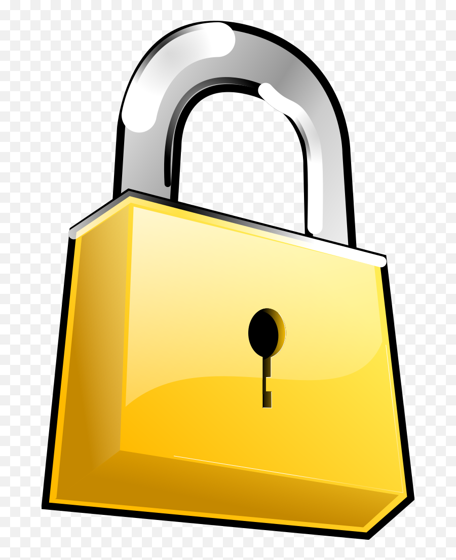 Closed Yellow Padlock Clipart - Clipart Lock Emoji,Open Lock Emoji