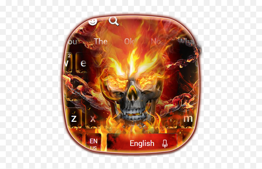 Flame Skull Keyboard - U200c Google Play Solid Emoji,Flame Emojis