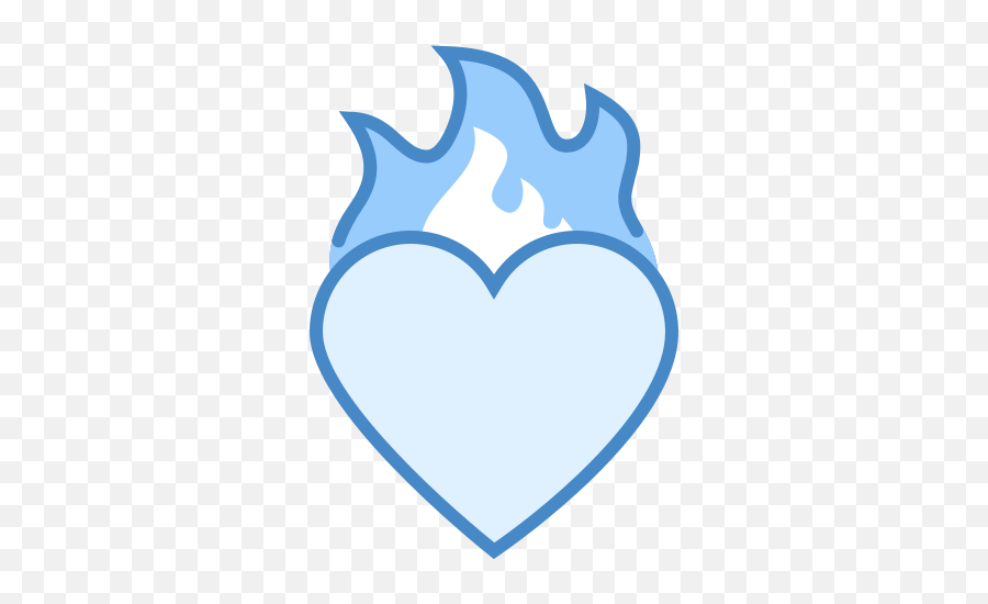 Feuerherz Icons Im Blue Ui - Stil Emoji,Cute Emotion Symbals
