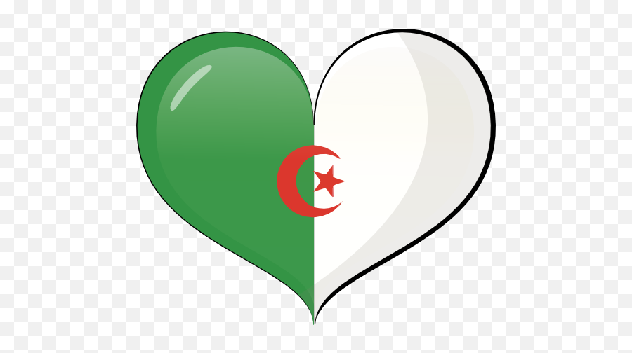 Algeria Heart Flag Clipart I2clipart - Royalty Free Public Emoji,Flag For Fb Emoticons