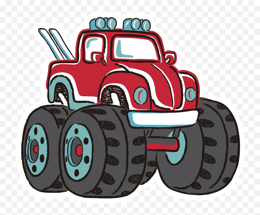 Monster Truck Car Sticker - Synthetic Rubber Emoji,Monster Truck Emoji
