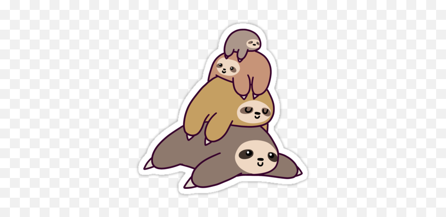 Cute Sloth Cute Stickers Sloth - Sloth Stack Sticker Emoji,Sloth Emoji Android