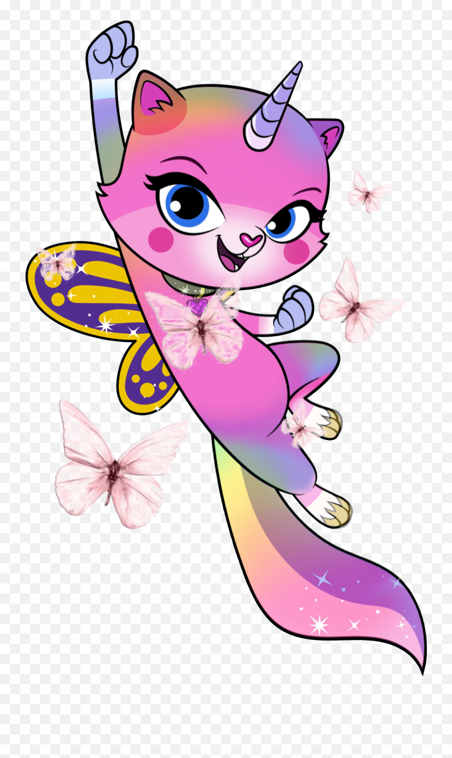 Rainbow Butterfly Unicorn Kitty Httpswwwpngitemcom - Rainbow Butterfly Unicorn Kitty Png Emoji,Unicorn Emoji Pillow