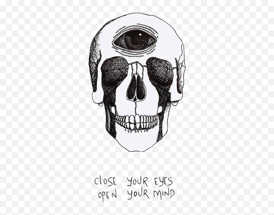 Skull Png Tumblr - Caveira Tumblr Frases Skull Phrases Open Your Mind Emoji,Crying Emoji With Eyes Open