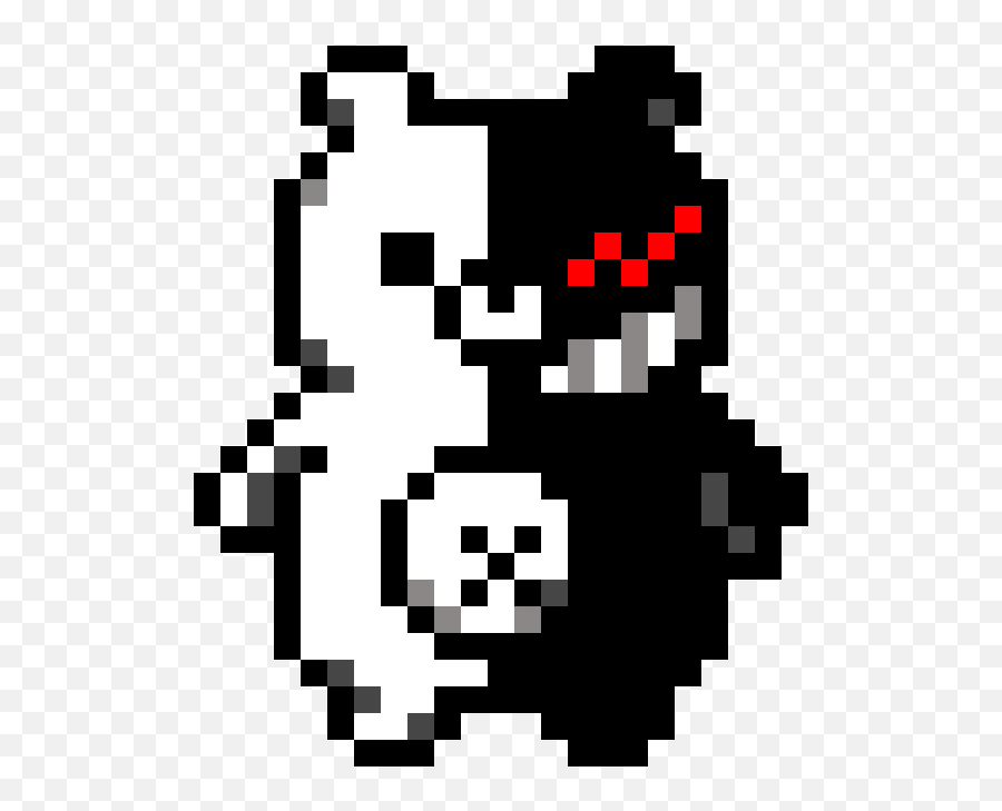 Pixel Characters Anime Pixel Art - Monokuma Pixel Sprite Emoji,Monokuma Emoticon Text