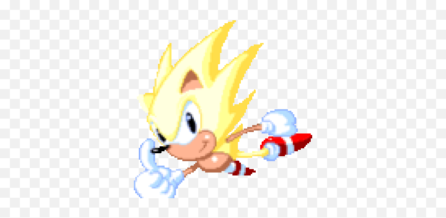 What Is Sonics Most Powerful Form - Hyper Sonic Gif Emoji,Sonic Without Emotion