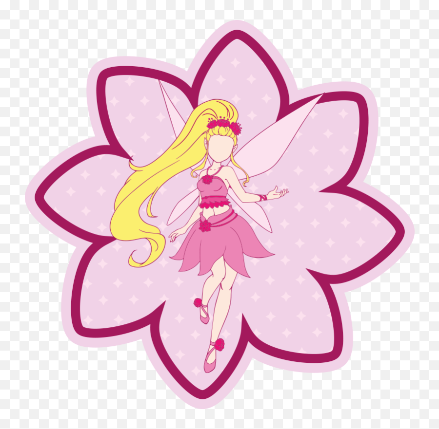 Fairy Pink Dress And Blond Hair Kids Vinyl Carpet Emoji,Cute Fairy Emoji