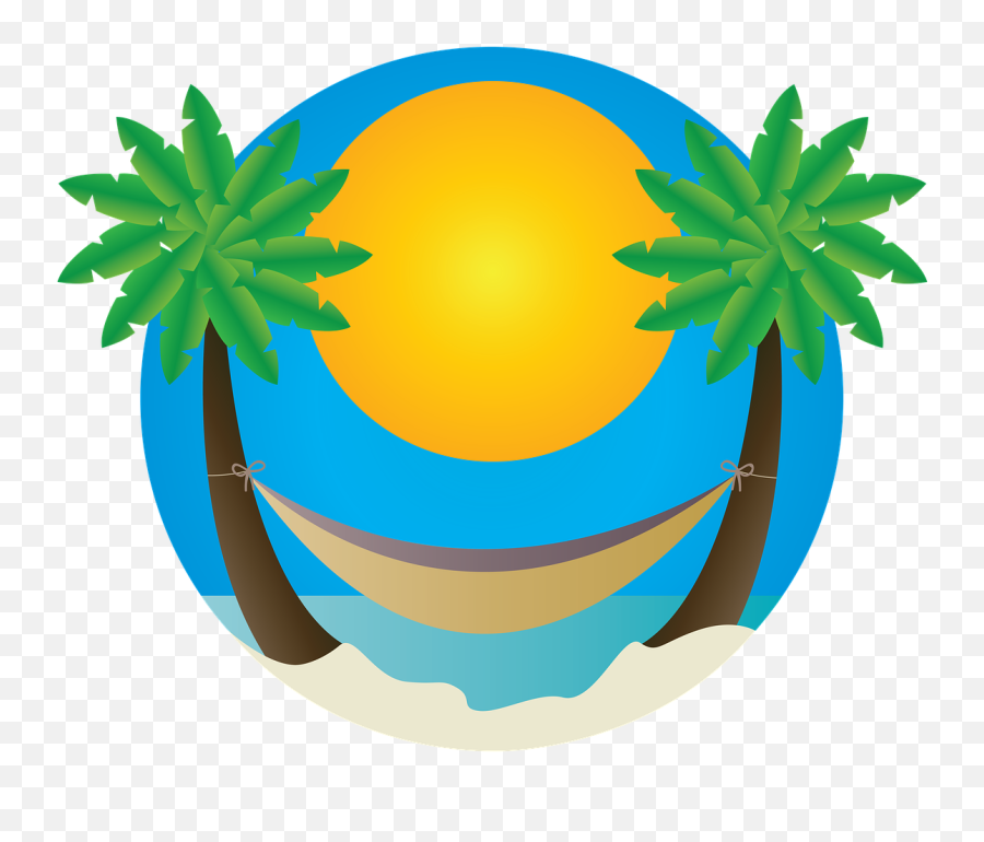 Beach Palm Trees Hammock - Imagenes De Logos De Playas Emoji,??? ???? Kiki Emoticon ??? ???? ???? ???? ???? ???? ???? ??? ?????? ???? ?????? ????