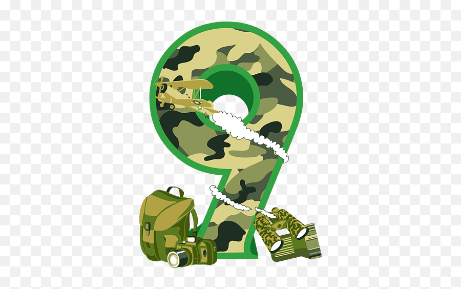 Boys Girls Cool Army Gift Items T - Military Camouflage Emoji,Its My Ninth Birtday Emotion Icon Shirt