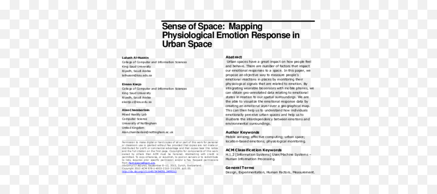 Pdf Sense Of Space Mapping Physiological Emotion Response - Sense Of Space In Urban Design Emoji,Difference Between Feelings And Emotions Pdf