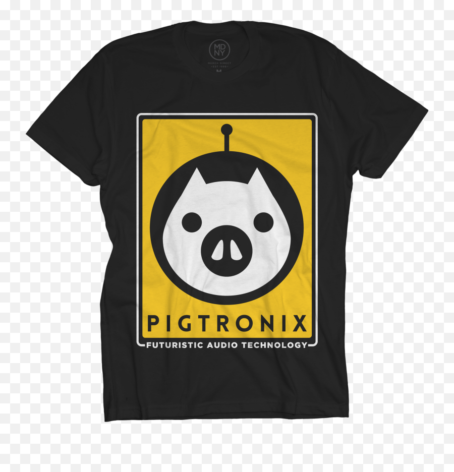 Apparel - Oversized Pigtronix On Black Emoji,Emoticon Vintage