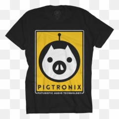 Apparel - Oversized Pigtronix On Black Emoji,Emoticon Vintage