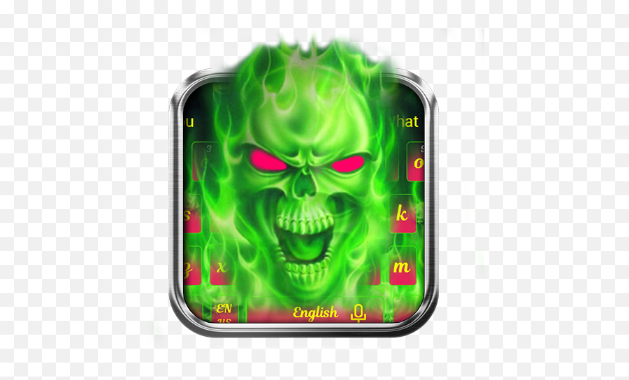 Green Fire Skull 10001003 Apk Download - Keyboardtheme Emoji,Fire And Skull Emojis