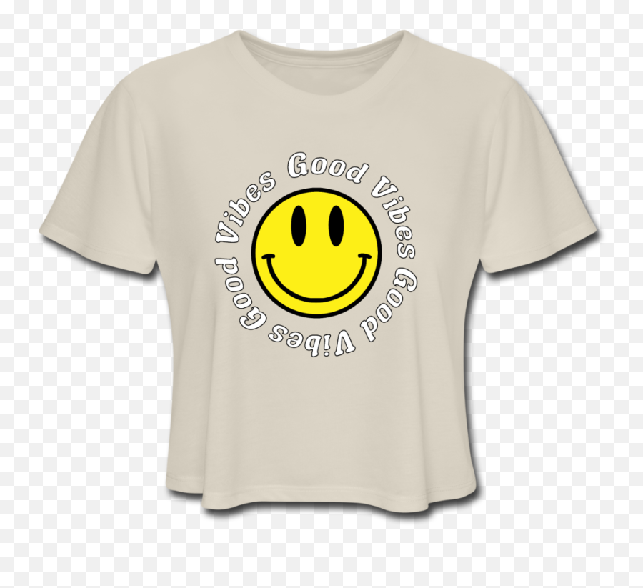 Smiley Face Good Vibes Womenu0027s Cropped T - Shirt Emoji,Furby Symbols Emoticon