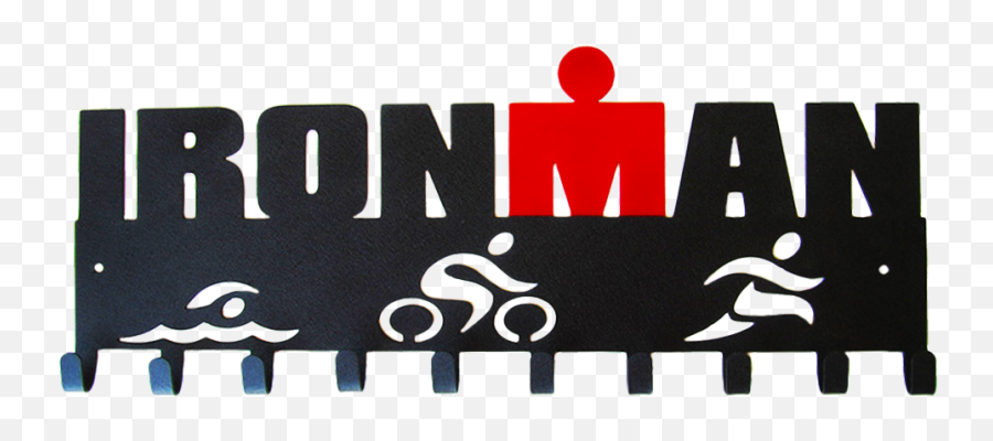 Ironman With Red M - Ironman Triathlon Medal Hanger Emoji,Swimming Running Biking Emoji Pop